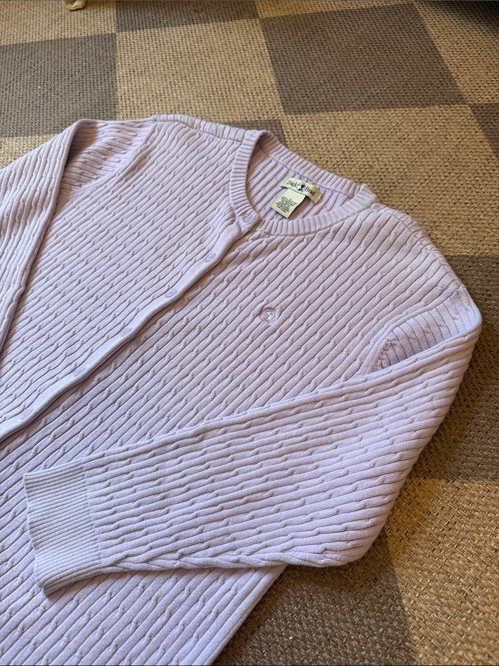 Duck Head Lavender Ribbed Button-Front Cardigan